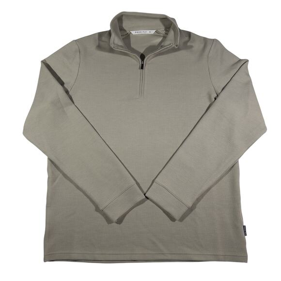 FREE FLY Other - FREE FLY Mens Waffle Quarter Zip Sandstone Pullover Sweatshirt Size Medium